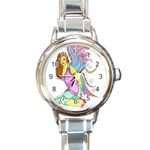 Jewel Round Italian Charm Watch