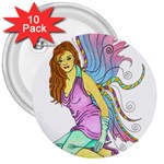 Jewel 3  Button (10 pack)