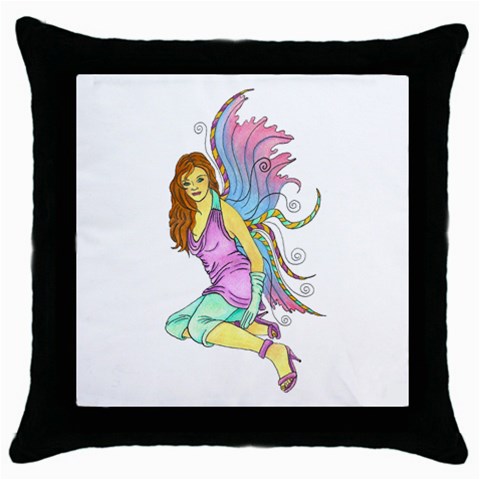 Jewel Throw Pillow Case (Black) from ArtsNow.com Front