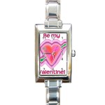 Be My Valentine Rectangular Italian Charm Watch