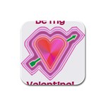 Be My Valentine Rubber Square Coaster (4 pack)