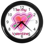 Be My Valentine Wall Clock (Black)