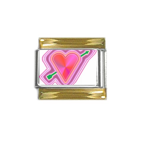 Be My Valentine Gold Trim Italian Charm (9mm) from ArtsNow.com Front