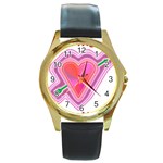 Be My Valentine Round Gold Metal Watch