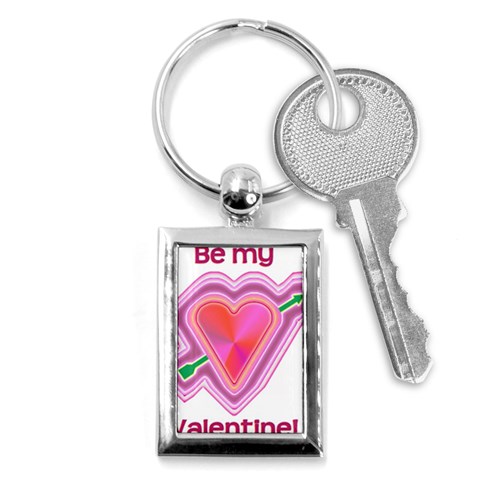 Be My Valentine Key Chain (Rectangle) from ArtsNow.com Front