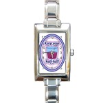 Glass Half Full Rectangular Italian Charm Watch