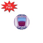 Glass Half Full 1  Mini Button (10 pack) 