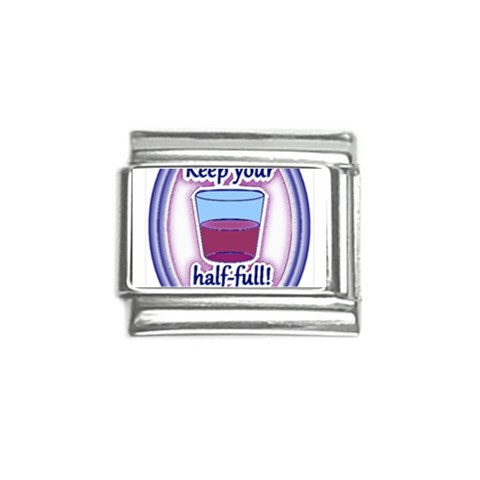 Glass Half Full Italian Charm (9mm) from ArtsNow.com Front