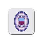 Glass Half Full Rubber Coaster (Square)