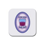 Glass Half Full Rubber Coaster (Square)