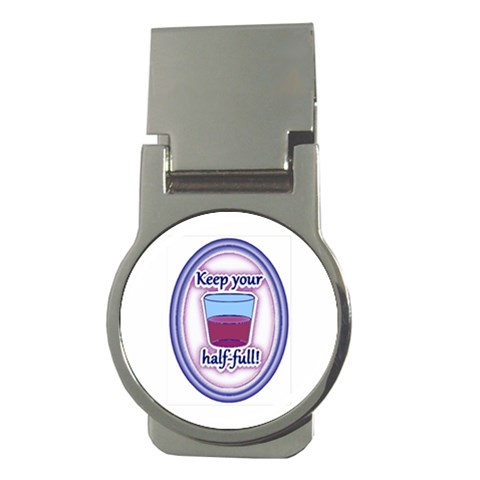 Glass Half Full Money Clip (Round) from ArtsNow.com Front