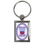 Glass Half Full Key Chain (Rectangle)