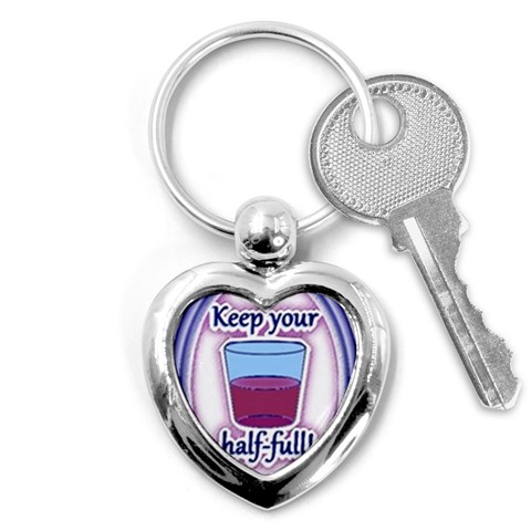 Glass Half Full Key Chain (Heart) from ArtsNow.com Front