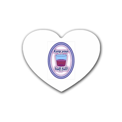 Glass Half Full Heart Coaster (4 pack) from ArtsNow.com Front