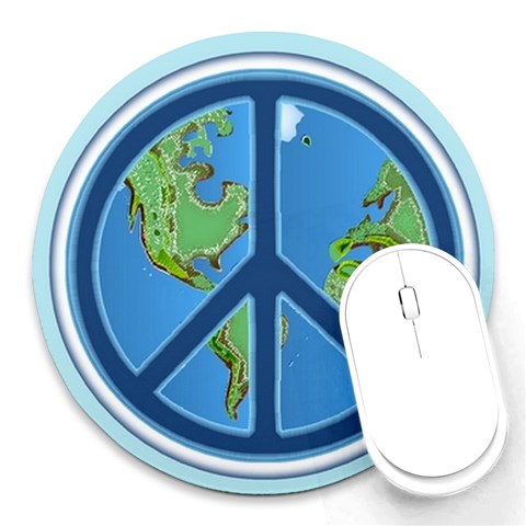 World Peace Round Mousepad from ArtsNow.com Front