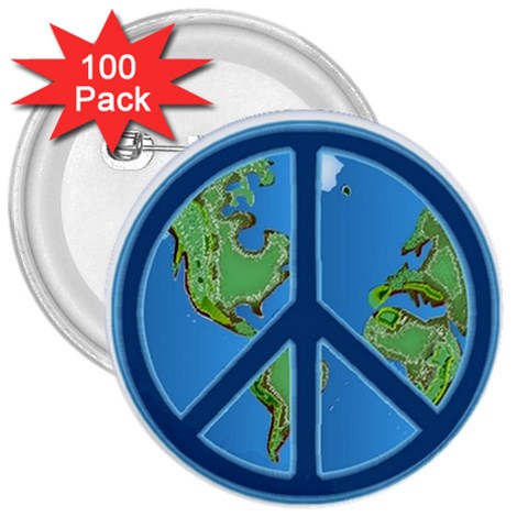 World Peace 3  Button (100 pack) from ArtsNow.com Front