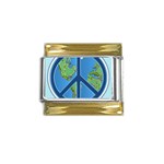 World Peace Gold Trim Italian Charm (9mm)