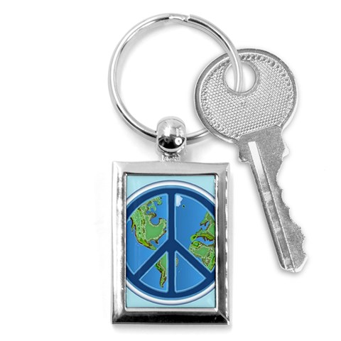 World Peace Key Chain (Rectangle) from ArtsNow.com Front