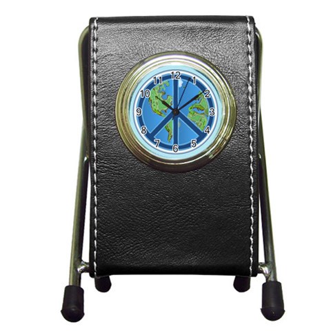 World Peace Pen Holder Desk Clock from ArtsNow.com Front