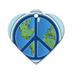 World Peace Dog Tag Heart (One Side)