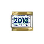 Promote Peace-2010 Gold Trim Italian Charm (9mm)