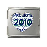 Promote Peace-2010 Mega Link Heart Italian Charm (18mm)