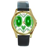 Parenthetics - Owlish   Round Gold Metal Watch