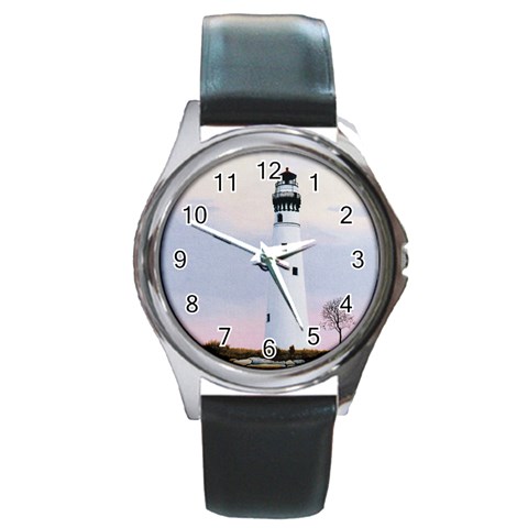 Evening s Light Round Metal Watch from ArtsNow.com Front