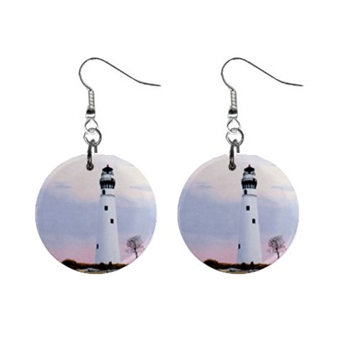 Evening s Light 1  Button Earrings from ArtsNow.com Front