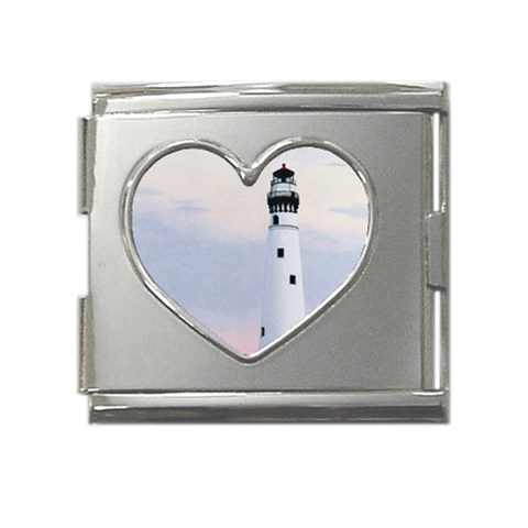 Evening s Light Mega Link Heart Italian Charm (18mm) from ArtsNow.com Front