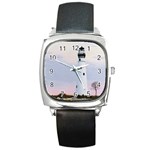 Evening s Light Square Metal Watch