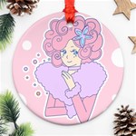 Bubbles Pink Round Ornament (Two Sides)