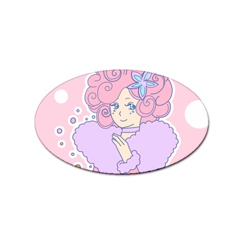 Bubbles Pink Sticker (Oval) from ArtsNow.com Front