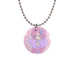 Bubbles Pink 1  Button Necklace