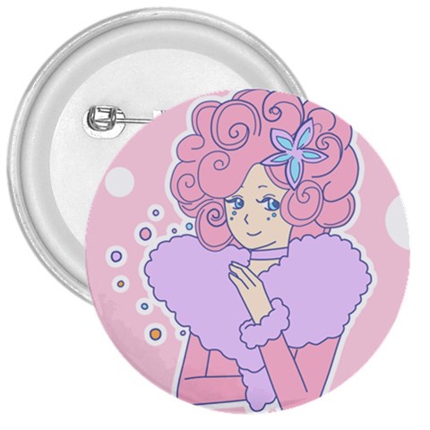Bubbles Pink 3  Button from ArtsNow.com Front