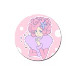 Bubbles Pink Magnet 3  (Round)