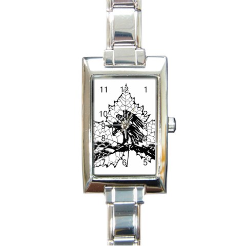 Maple & Eagle Rectangular Italian Charm Watch from ArtsNow.com Front