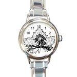 Maple & Eagle Round Italian Charm Watch