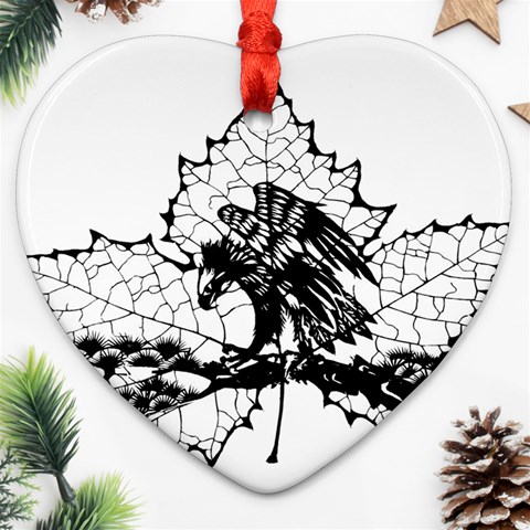 Maple & Eagle Ornament (Heart) from ArtsNow.com Front