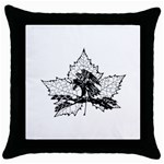 Maple & Eagle Throw Pillow Case (Black)