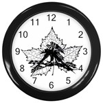 Maple & Eagle Wall Clock (Black)