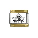 Maple & Eagle Gold Trim Italian Charm (9mm)