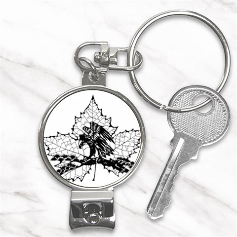 Maple & Eagle Nail Clippers Key Chain from ArtsNow.com Front