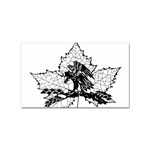 Maple & Eagle Sticker Rectangular (100 pack)