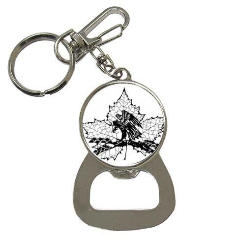 Maple & Eagle Bottle Opener Key Chain from ArtsNow.com Front