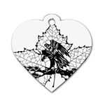 Maple & Eagle Dog Tag Heart (One Side)