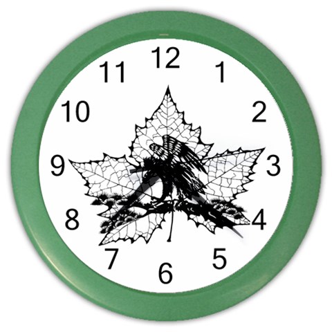 Maple & Eagle Color Wall Clock from ArtsNow.com Front