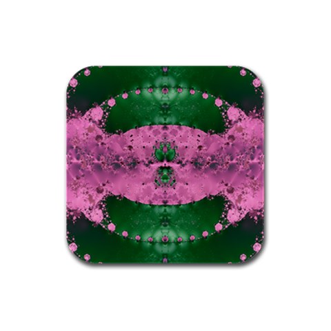 United Fractal Rubber Square Coaster (4 pack) from ArtsNow.com Front