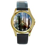 Old_forest Round Gold Metal Watch