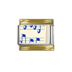 music_notes_2 Gold Trim Italian Charm (9mm)